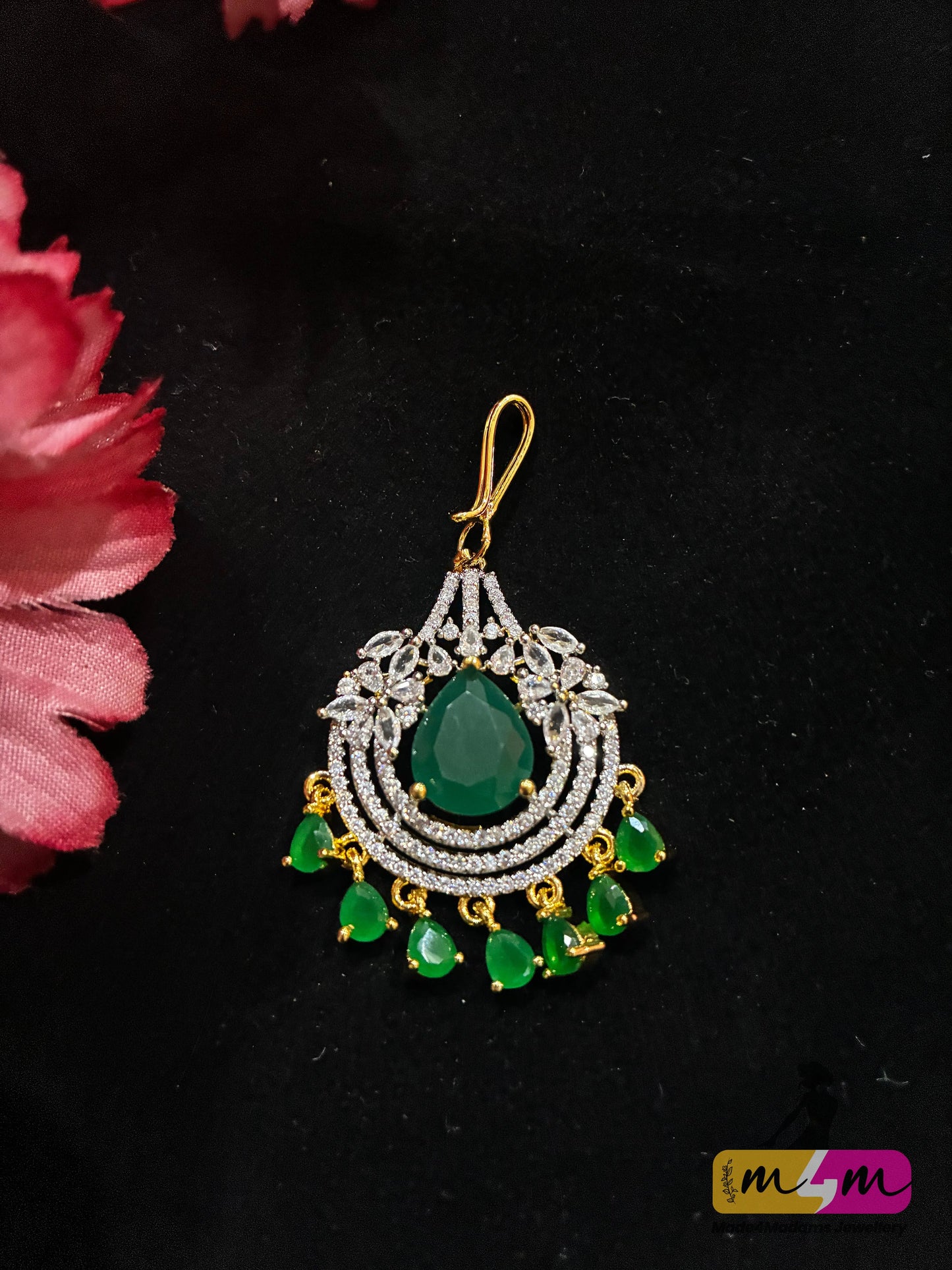 Sparkle Diamond alike short Maangtikka Made4Madams