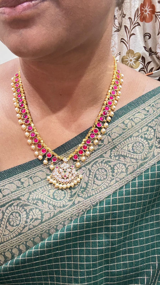 Round Shaped Telangana Traditional Gundla Haram - Handmade and Micro Gold Plated