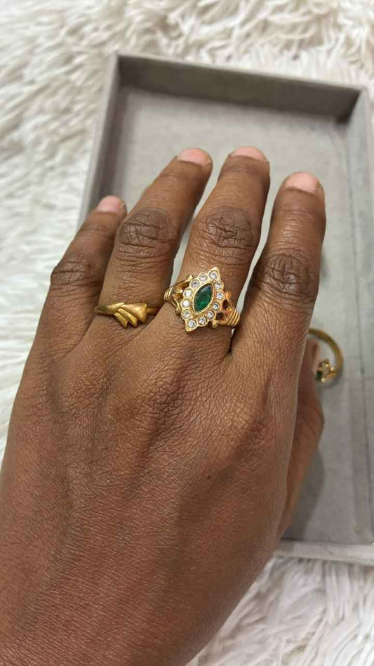 Panchaloha Green Stone Ring