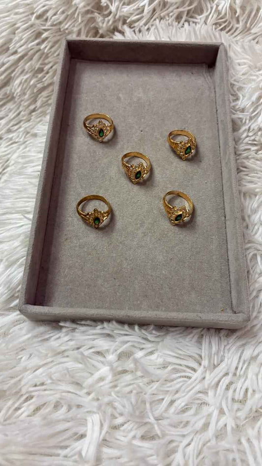 Panchaloha Green Stone Ring