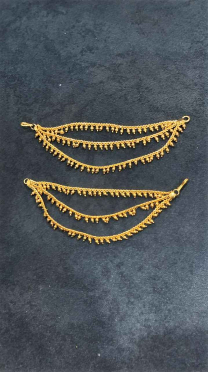 3 Layered Gold-Plated Multi-Layer Ear Chains (Champaswaralu)