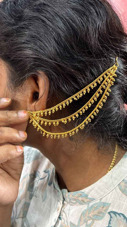 3 Layered Gold-Plated Multi-Layer Ear Chains (Champaswaralu)