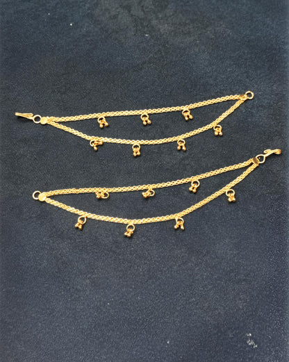 Gold-Plated 2 Layer Ear Chains (Champaswaralu)