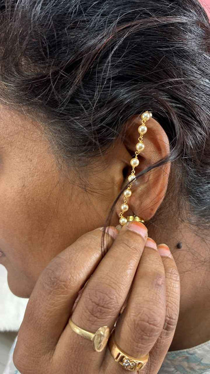Pearls Round Ear Chains