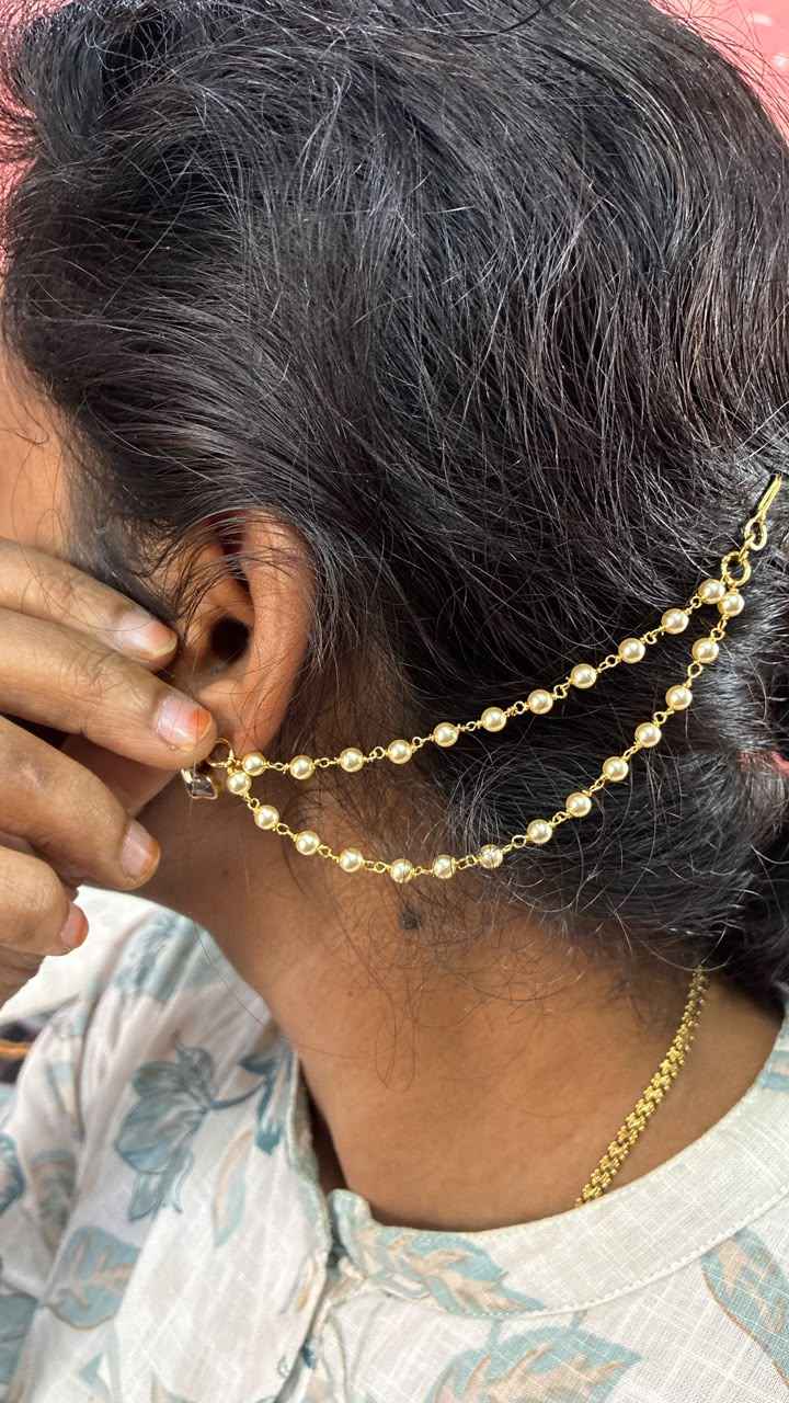 Pearls 2 Layer Ear Chains (Champaswaralu)