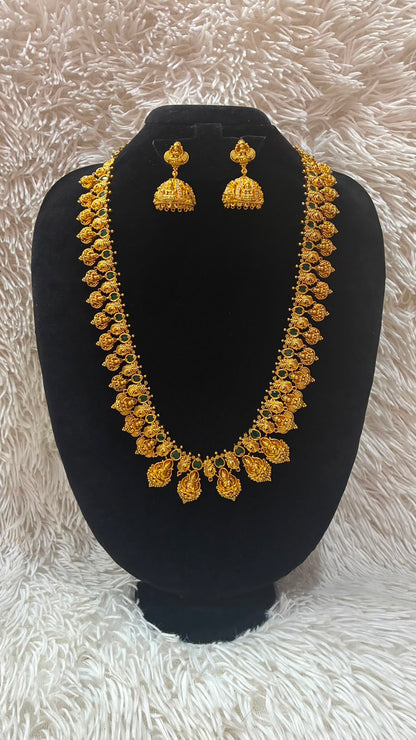 Modern Micro Gold Plated Laxmi Long Haram
