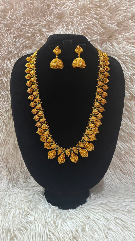 Modern Micro Gold Plated Laxmi Long Haram