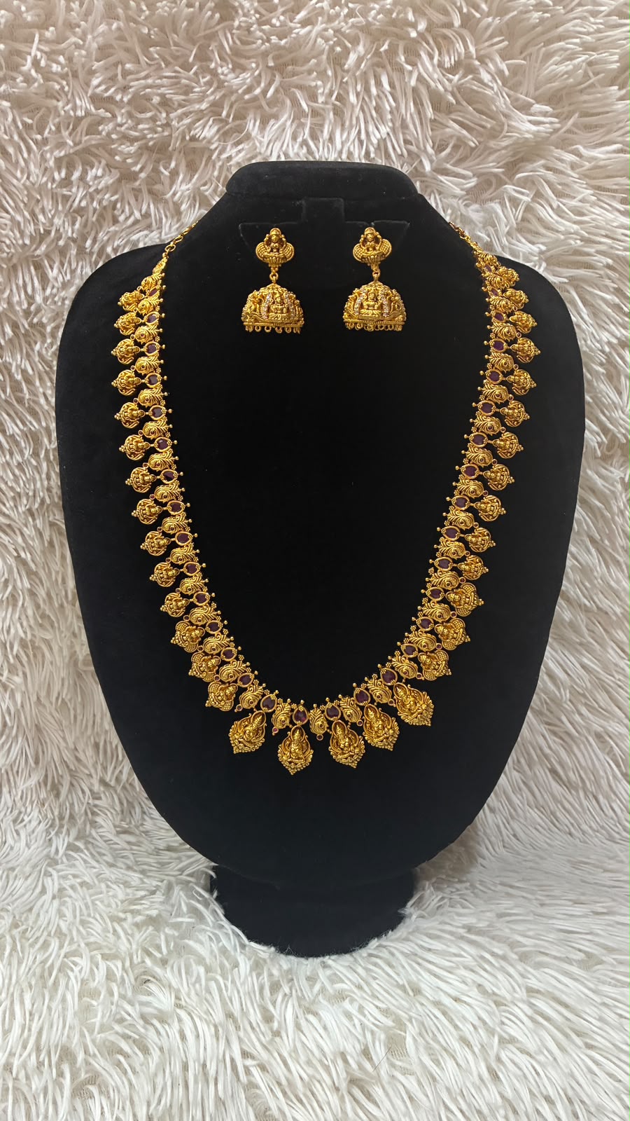Modern Micro Gold Plated Laxmi Long Haram