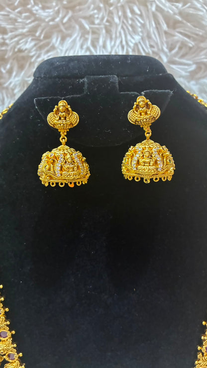 Modern Micro Gold Plated Laxmi Long Haram