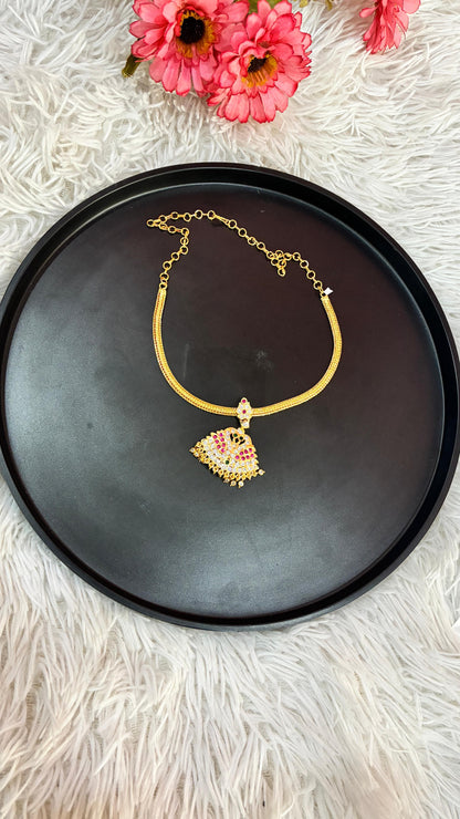 Traditional Vintage look  Micro Gold Plated Nanu with Swan Pendant
