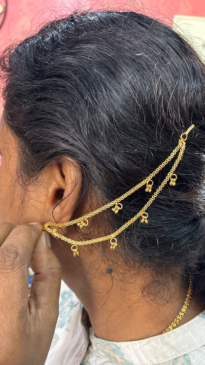Gold-Plated 2 Layer Ear Chains (Champaswaralu)