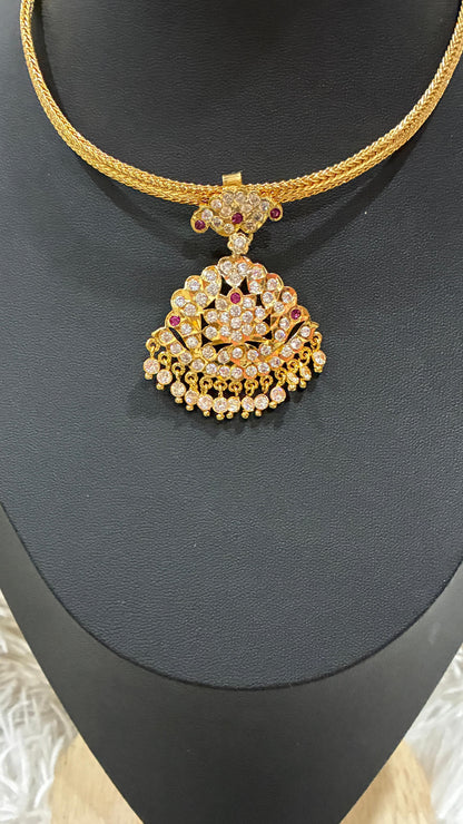 Traditional Micro Gold Plated Nanu with pink stonned floral design