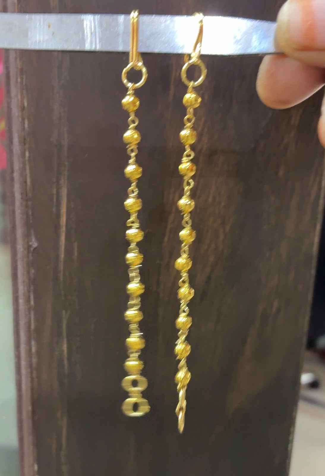 Ear Chain with Gold Nakshi Balls