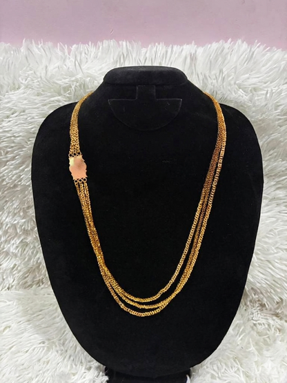 Telangana Traditional Long Chain( Pedha Peru): Micro Gold Plated | PRE ORDERS Only