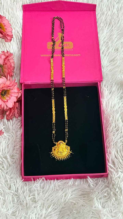 Elegant gold blackbeads featuring a lakshmi god motif