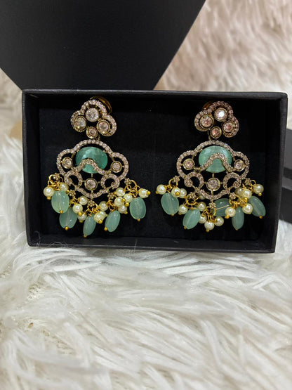 Designer Necklace Set with Turquoise Stones
