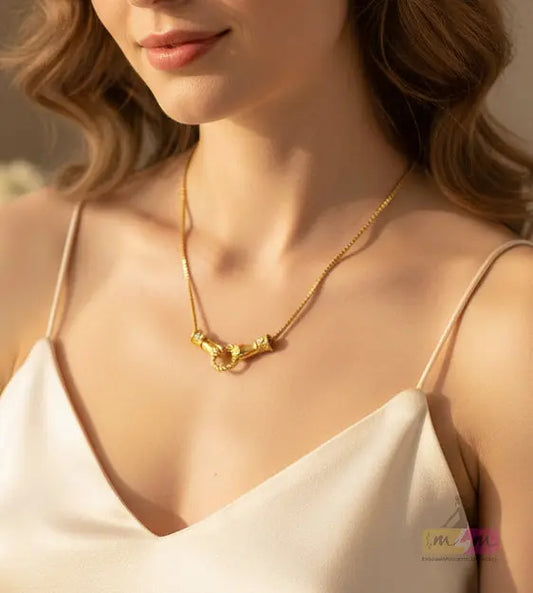 Safety Clasp Closure Necklace 18K Gold Plated Made4Madams
