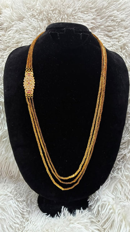 Telangana Traditional Long Chain( Pedha Peru): Micro Gold Plated | PRE ORDERS Only