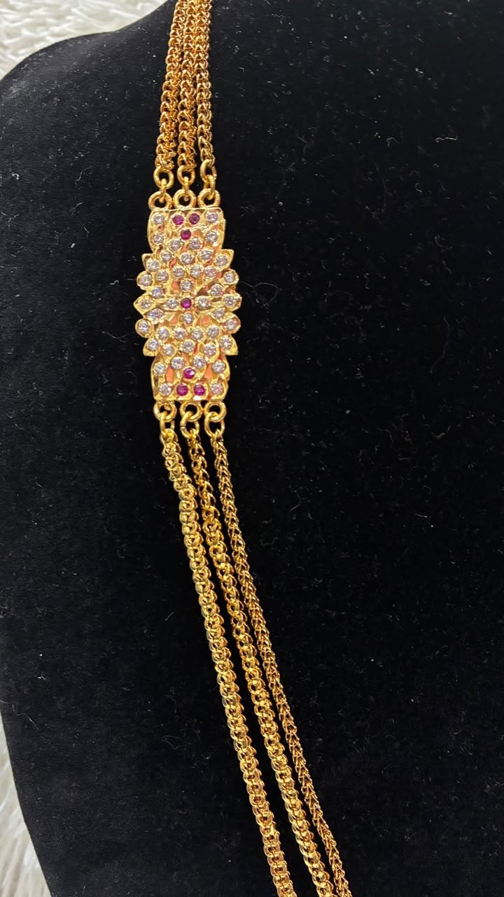 Telangana Traditional Long Chain( Pedha Peru): Micro Gold Plated | PRE ORDERS Only
