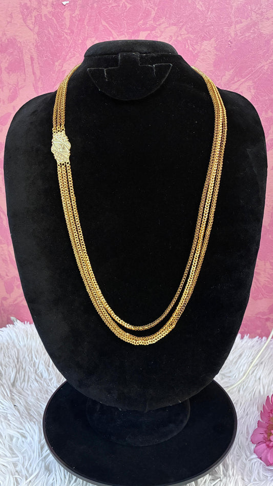 Telangana Traditional Long Chain( Pedha Peru): Micro Gold Plated | PRE ORDERS Only