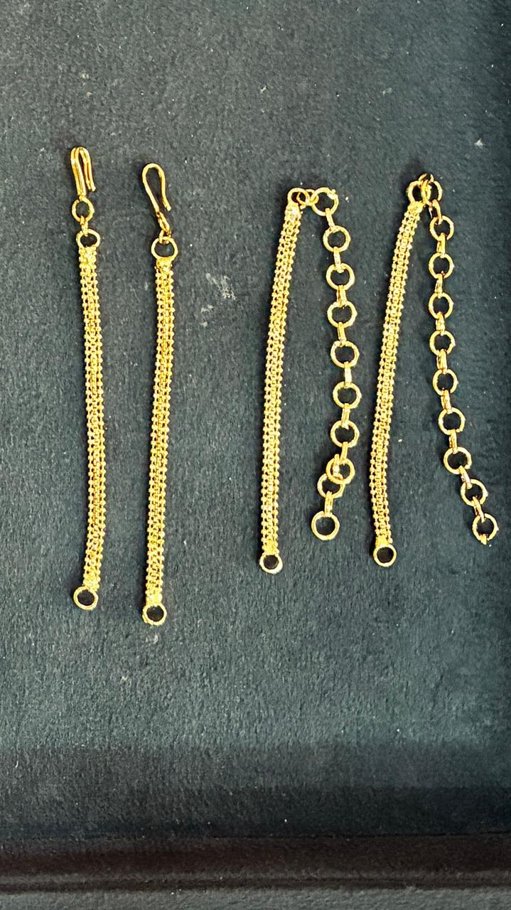 Gold Plated Round Ear Chains