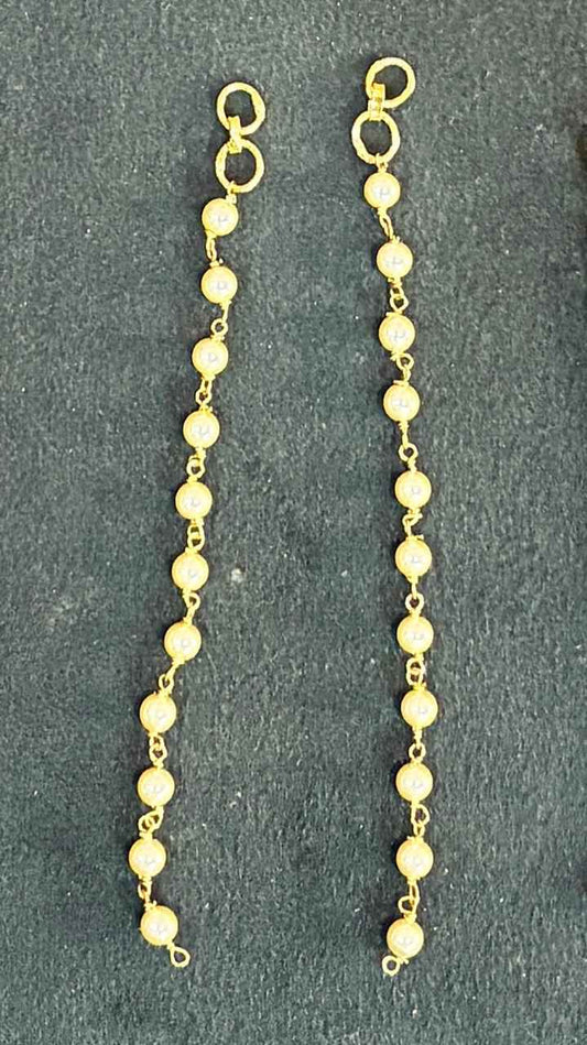 Pearls Round Ear Chains